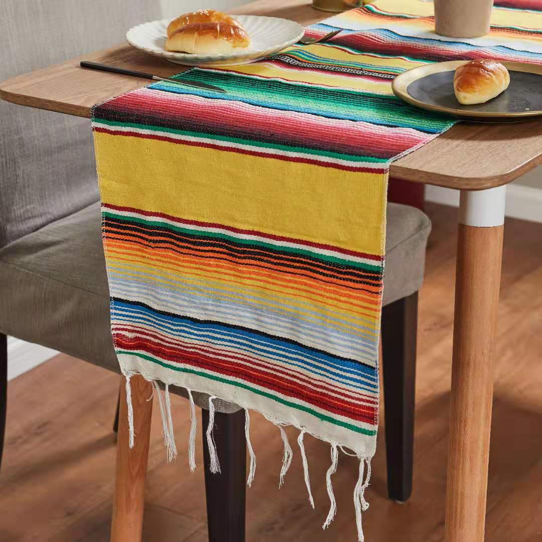 Woven Beach Blanket with Tassels