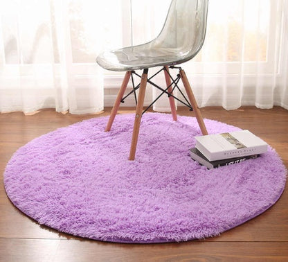 Fluffy Round Faux Fur Rug