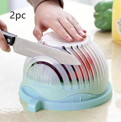 Premium Salad Cutter Bowl - Professional Vegetable & Fruit Chopper