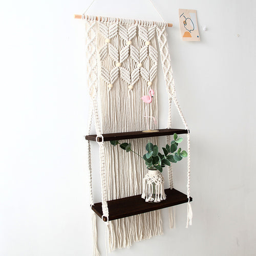 Two-Layer Cotton Rope Shelf