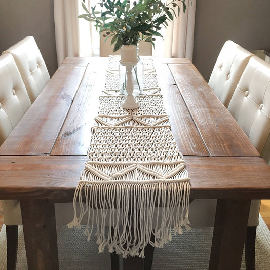 Hand-Woven Cotton Table Runner