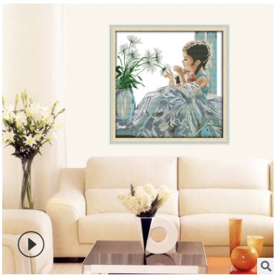 European Character Cross-Stitch Painting