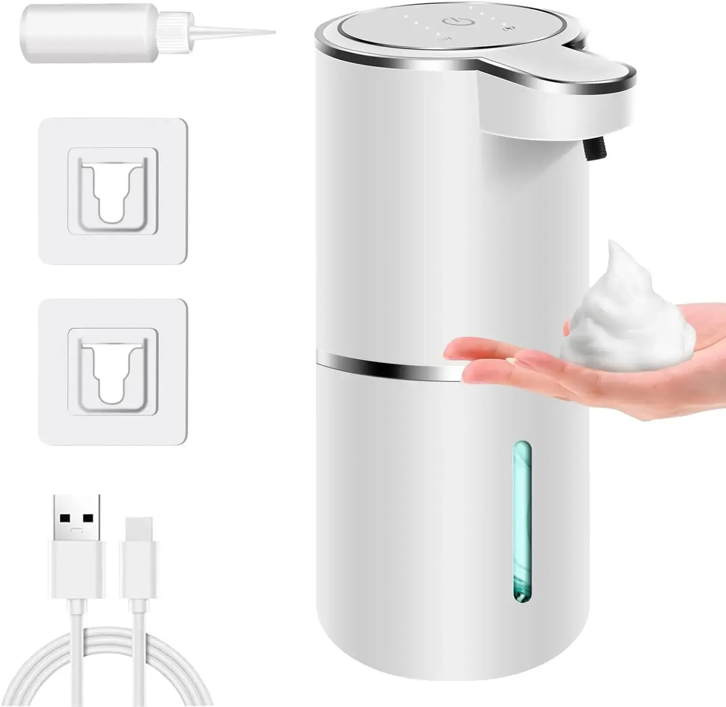 Touchless Automatic Soap Dispenser - 380ml USB Rechargeable Foaming Dispenser