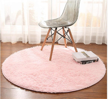 Fluffy Round Faux Fur Rug
