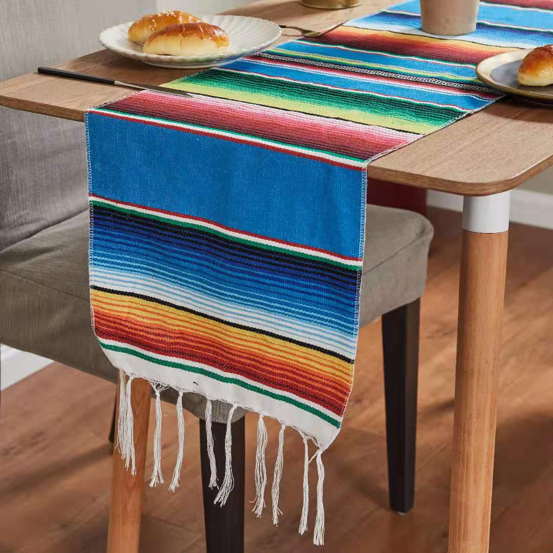 Woven Beach Blanket with Tassels
