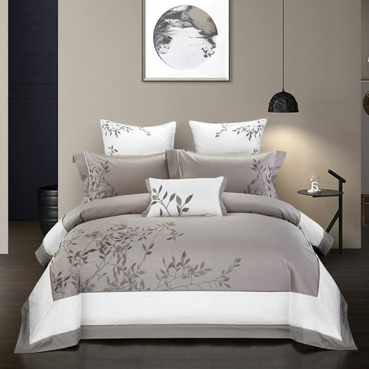 Cotton Embroidery Bedding Set - 4 Pieces