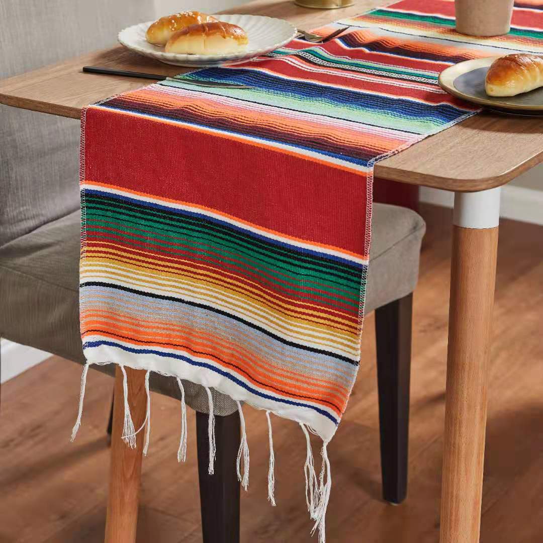 Woven Beach Blanket with Tassels