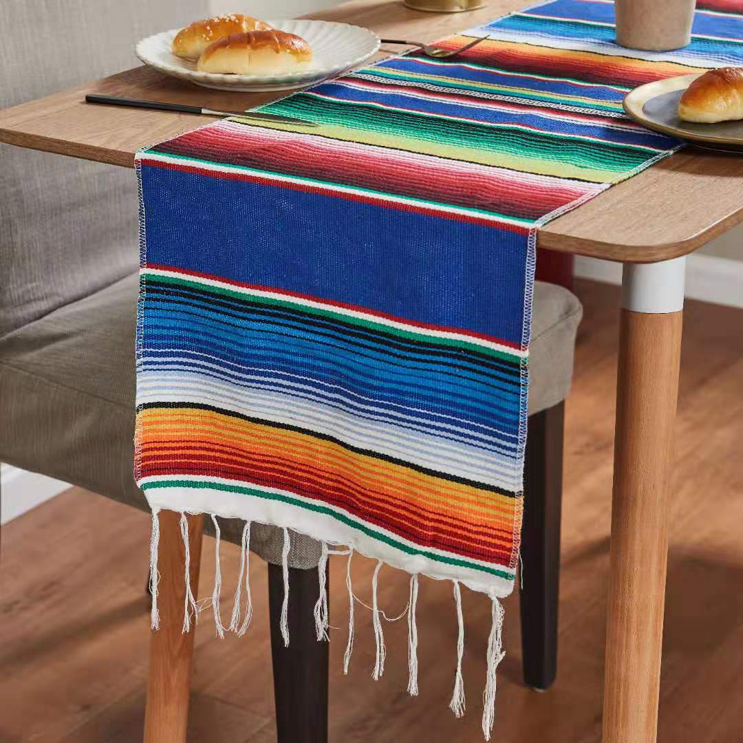 Woven Beach Blanket with Tassels