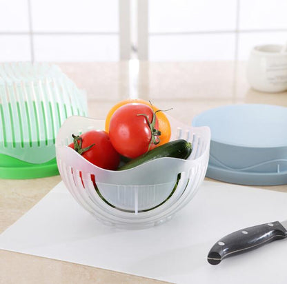 Premium Salad Cutter Bowl - Professional Vegetable & Fruit Chopper