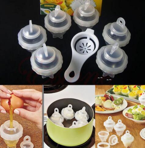 Hard Boil Egg Cooker Set - 6 Pods with Egg Separator
