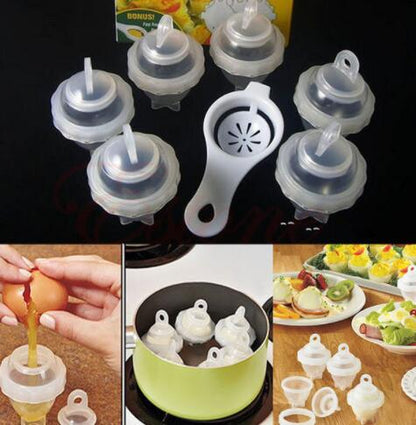 Hard Boil Egg Cooker Set - 6 Pods with Egg Separator