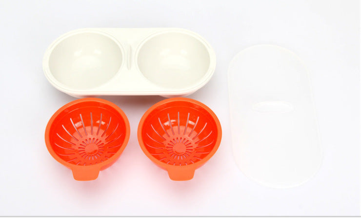 Microwave Egg Poacher - Double Cup Egg Cooker Set