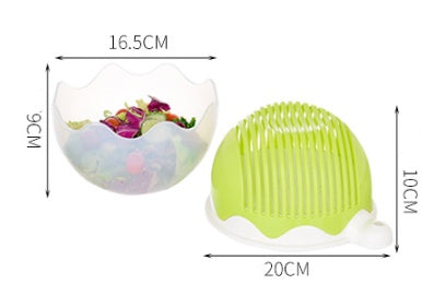 Premium Salad Cutter Bowl - Professional Vegetable & Fruit Chopper