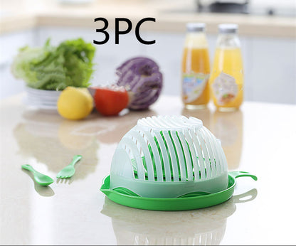 Premium Salad Cutter Bowl - Professional Vegetable & Fruit Chopper