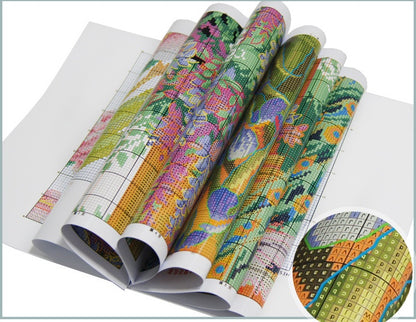 European Character Cross-Stitch Painting