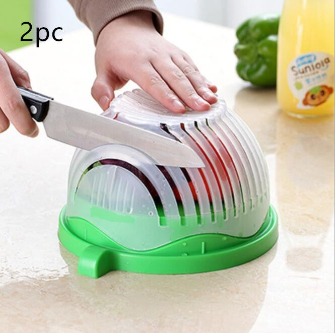 Premium Salad Cutter Bowl - Professional Vegetable & Fruit Chopper