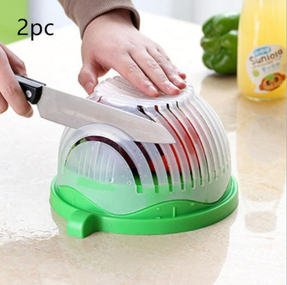 Premium Salad Cutter Bowl - Professional Vegetable & Fruit Chopper