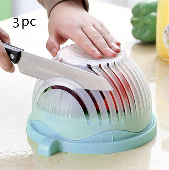 Premium Salad Cutter Bowl - Professional Vegetable & Fruit Chopper