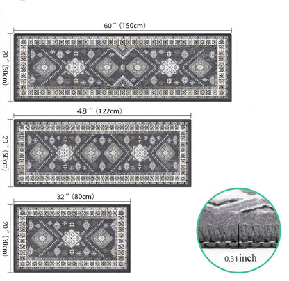 Boho Kitchen Rug Set - 3 Pieces