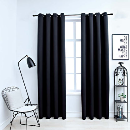Blackout Curtains with Metal Eyelets - 2 Pieces