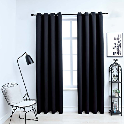 Blackout Curtains with Metal Eyelets - 2 Pieces