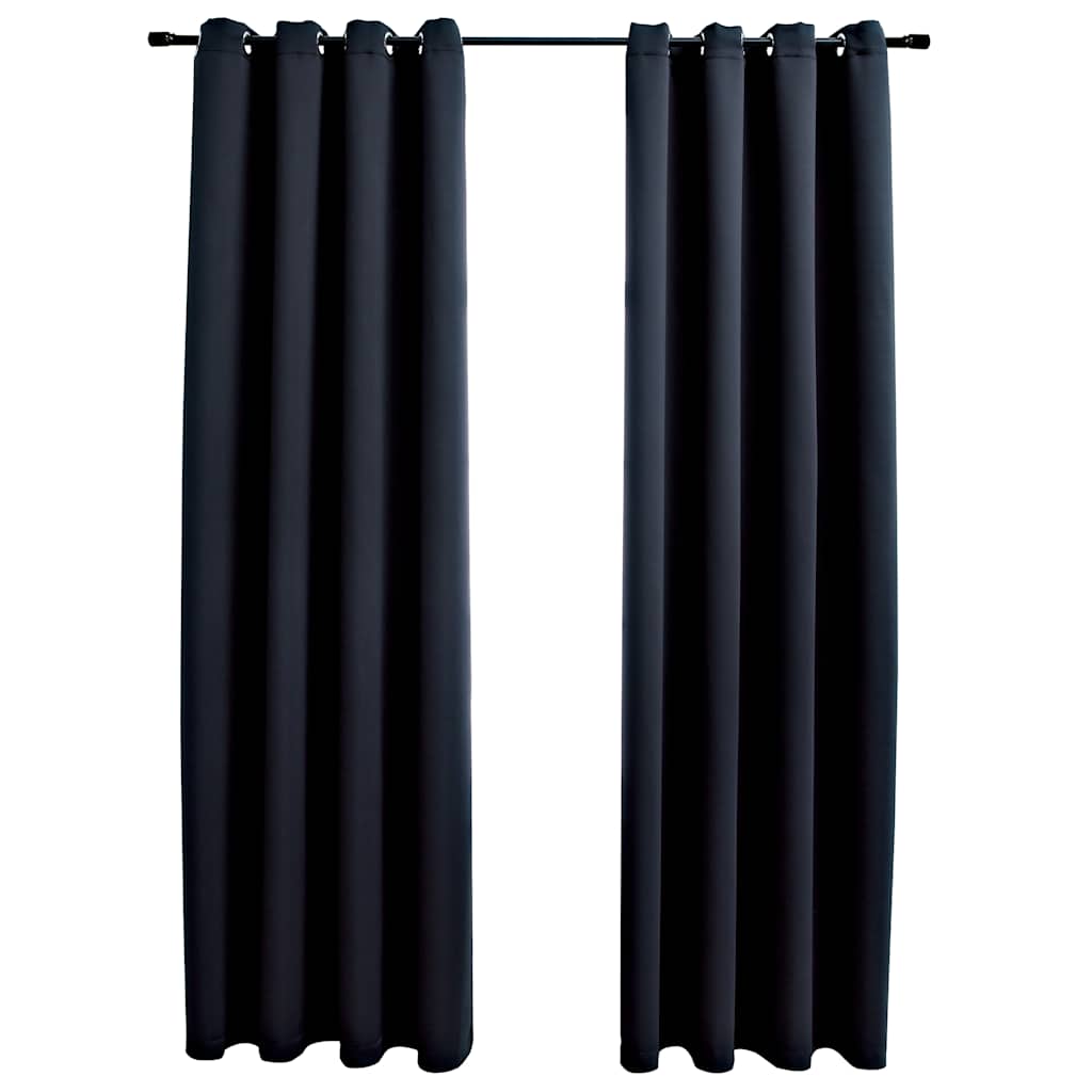 Blackout Curtains with Metal Eyelets - 2 Pieces
