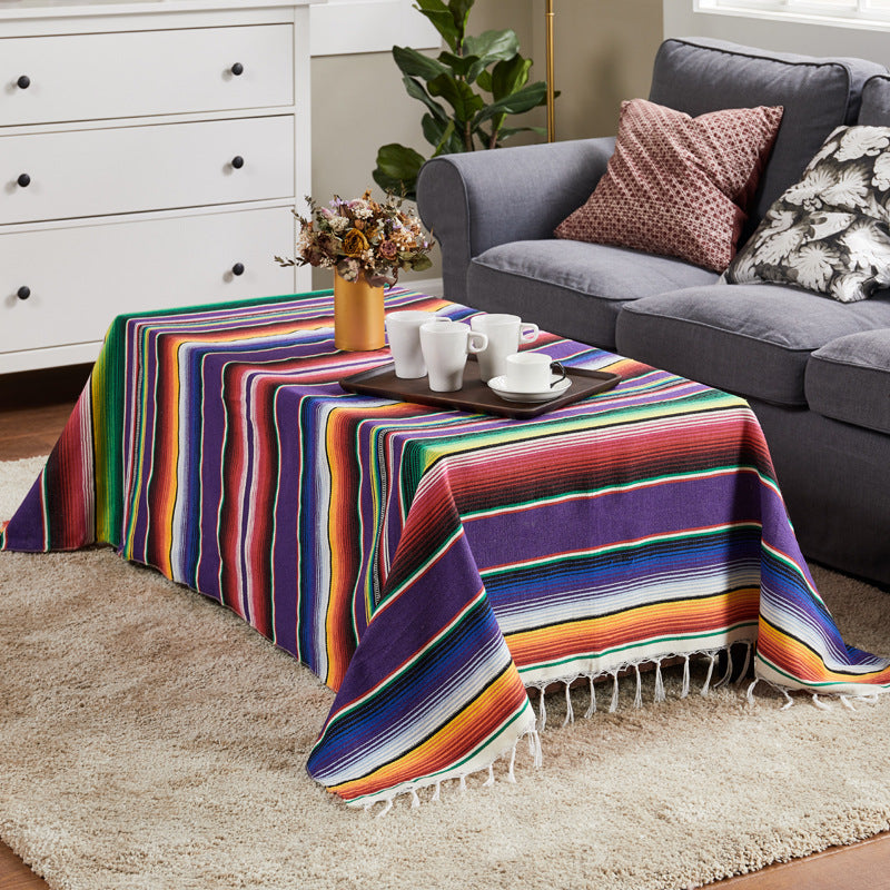Woven Beach Blanket with Tassels