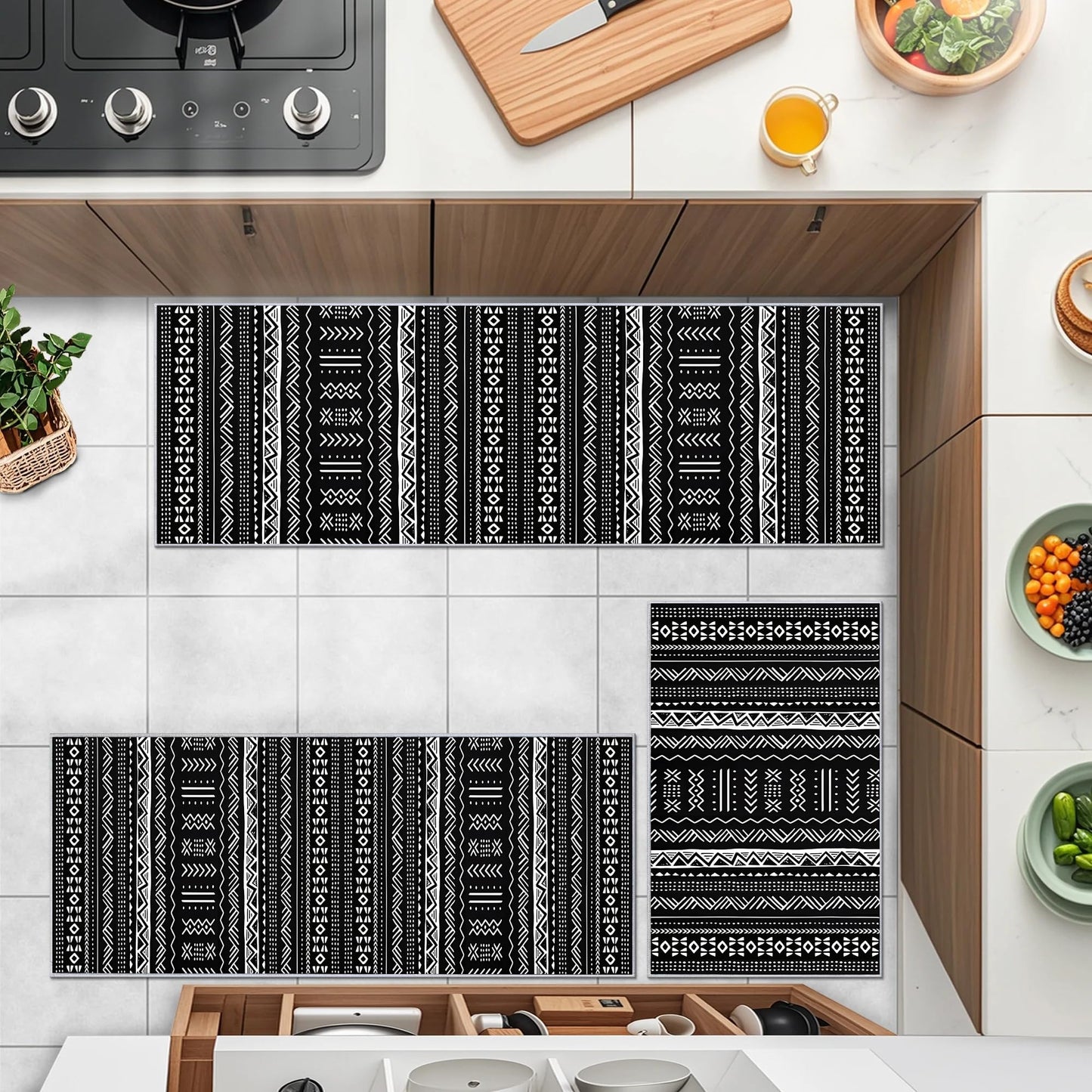 Kitchen Rug Set - 3 Pieces