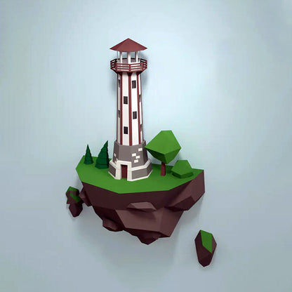 Island Lighthouse Paper Model - 46cm