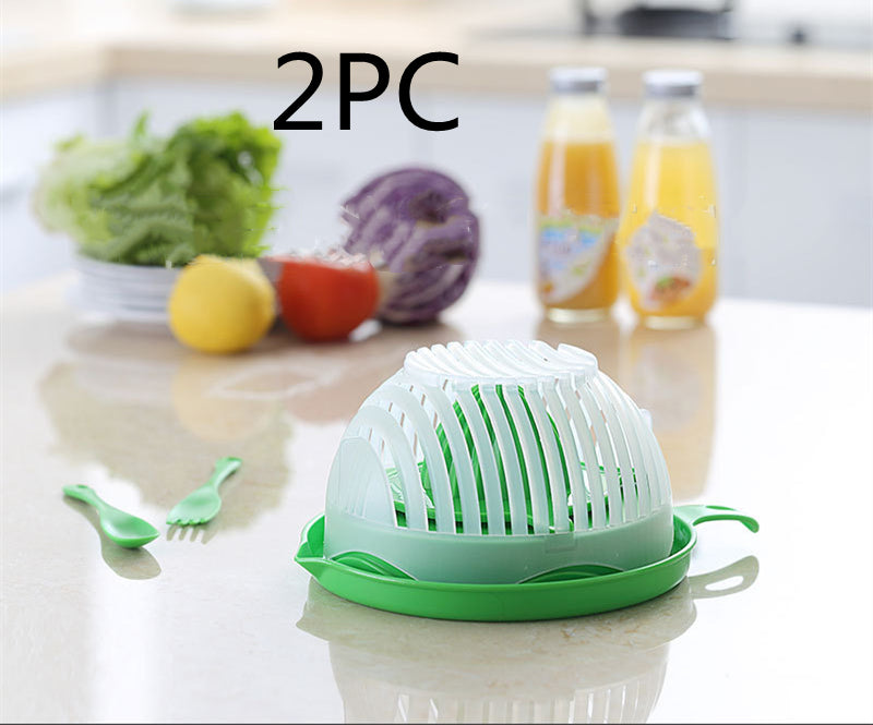 Premium Salad Cutter Bowl - Professional Vegetable & Fruit Chopper