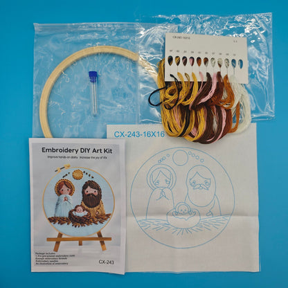 Vintage Embroidery DIY Material Jesus Handmade Cross