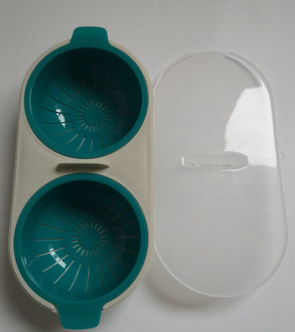 Microwave Egg Poacher - Double Cup Egg Cooker Set