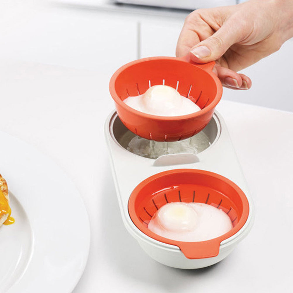 Microwave Egg Poacher - Double Cup Egg Cooker Set
