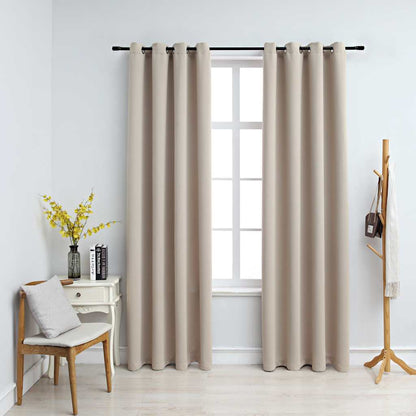 Blackout Curtains with Metal Eyelets - 2 Pieces