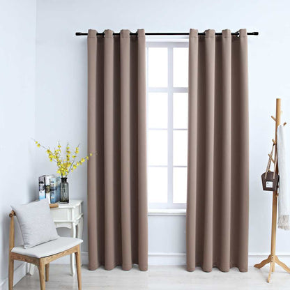 Blackout Curtains with Metal Eyelets - 2 Pieces